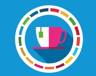 Grafik, ein Ring, der die DSGs repräsentiert, darin eine Teetasse